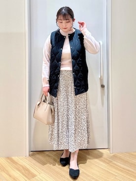 「アイテム（モッズコート、ブラック系）」を使った、suzuさん（レディース・163cm）の冬コーディネート