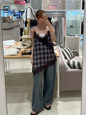 「mystic（ミスティック）のボリュームクロスサンダル（サンダル、ホワイト系）」を使った、はまちゃんさん（レディース・155cm）の夏コーディネート