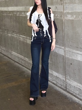 居倉里奈さん（レディース・155cm）の夏コーディネート