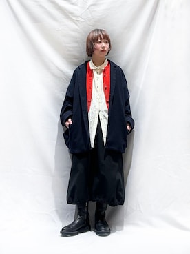 「JOURNAL STANDARD LUXE（ジャーナルスタンダード　ラックス）のMIXツィードジャケット（その他アウター、ブルー系）」を使った、A.Tさん（レディース・167cm）の冬コーディネート