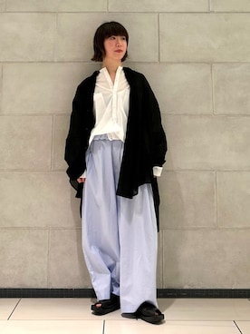 「JOURNAL STANDARD LUXE（ジャーナルスタンダード　ラックス）のタイプライター トリーパンツ（その他パンツ、ブルー系）」を使った、A.Tさん（レディース・167cm）の夏コーディネート