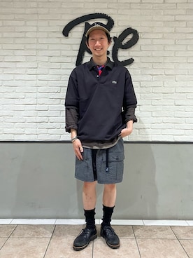 「LACOSTE（ラコステ）のアイテム」を使った、T.shibataさん（メンズ・167cm）の春コーディネート