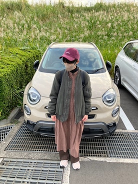 「アイテム（帽子）」を使った、75553さん（レディース・161cm）の秋コーディネート