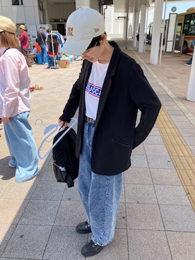 「しまむら（シマムラ）のアイテム（デニムパンツ）」を使った、75553さん（レディース・161cm）の秋コーディネート