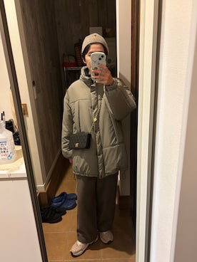 「アイテム（その他アウター、グリーン系）」を使った、75553さん（レディース・161cm）の秋コーディネート