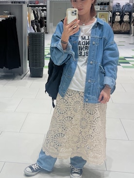 「tiptop（ティップトップ）のアイテム（デニムパンツ）」を使った、asuming15marさん（レディース・158cm）の秋コーディネート