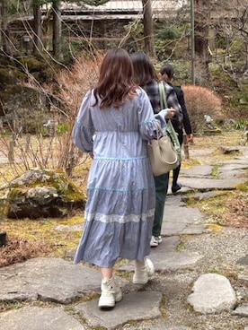 「アイテム（ワンピース、ブルー系）」を使った、sor33さん（レディース・151cm）の秋コーディネート