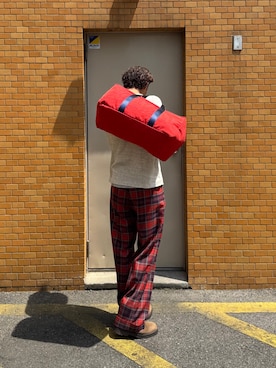 「KAIKO（カイコー）のKAIKO Wide slacks（スラックス、レッド系）」を使った、Ichiro_xxさん（メンズ・179cm）の秋コーディネート
