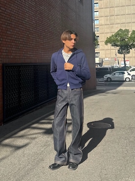 「KAIKO（カイコー）のKAIKO DOUBLE ZIP PARKA（パーカー、ブラック系）」を使った、Ichiro_xxさん（メンズ・179cm）の秋コーディネート