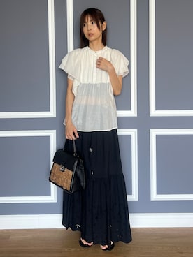 本村　実沙子さん（レディース・166cm）の夏コーディネート