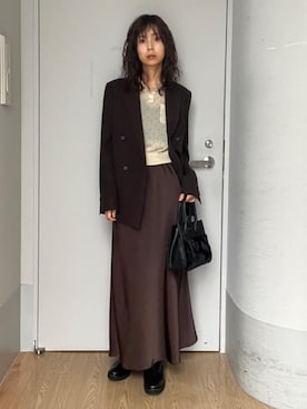 本村　実沙子さん（レディース・166cm）の秋コーディネート