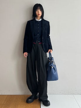 「DRESSTERIOR（ドレステリア）のカービー カーゴパンツ（その他パンツ、ブラック系）」を使った、本村　実沙子さんの秋コーディネート