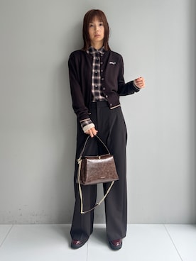 本村　実沙子さん（レディース・166cm）の秋コーディネート