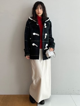 「アイテム（ダッフルコート）」を使った、本村　実沙子さん（レディース・166cm）の秋コーディネート
