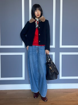 本村　実沙子さん（レディース・166cm）の秋コーディネート