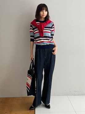 「INDIVI（インディヴィ）のアイテム」を使った、本村　実沙子さん（レディース・166cm）の春コーディネート