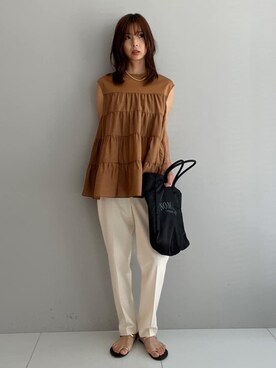 本村　実沙子さん（レディース・166cm）の夏コーディネート