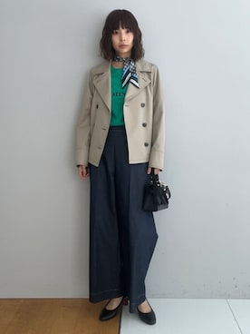 「AULENTTI（オウレンティ）のアイテム」を使った、本村　実沙子さん（レディース・166cm）の春コーディネート