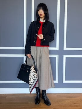 本村　実沙子さん（レディース・166cm）の秋コーディネート