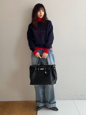 「MILOS（ミロス）のアイテム」を使った、本村　実沙子さん（レディース・166cm）の冬コーディネート