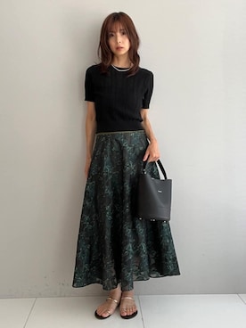 本村　実沙子さん（レディース・166cm）の夏コーディネート