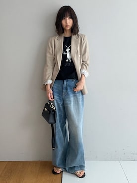 「AULENTTI（オウレンティ）のアイテム」を使った、本村　実沙子さん（レディース・166cm）の春コーディネート