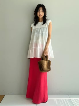 本村　実沙子さん（レディース・166cm）の夏コーディネート