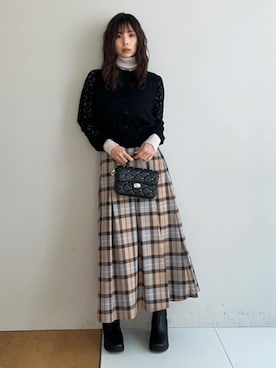 本村　実沙子さん（レディース・166cm）の冬コーディネート