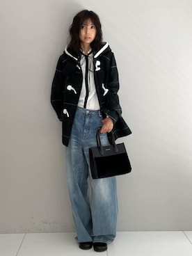 「アイテム（ダッフルコート）」を使った、本村　実沙子さん（レディース・166cm）の秋コーディネート