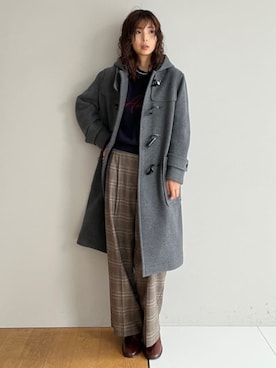 「アイテム（ダッフルコート）」を使った、本村　実沙子さん（レディース・166cm）の秋コーディネート