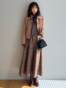 「Kassiopea（カシオペア）のアイテム」を使った、本村　実沙子さん（レディース・166cm）の秋コーディネート