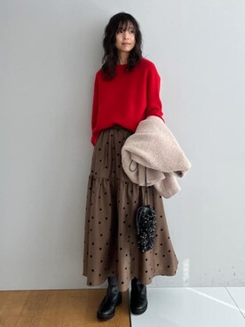 本村　実沙子さん（レディース・166cm）の秋コーディネート