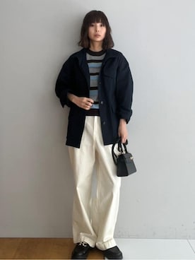 「AULENTTI（オウレンティ）のアイテム」を使った、本村　実沙子さん（レディース・166cm）の春コーディネート