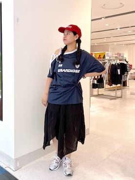 「ウエストゴム」｜「アイテム（ワンピース/ドレス）」を使った、あめさん（レディース・167cm）の夏コーディネート