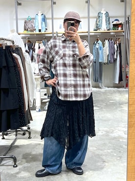 「niko and...（ニコアンド）のアイテム（キャップ）」を使った、あめさん（レディース・167cm）の夏コーディネート