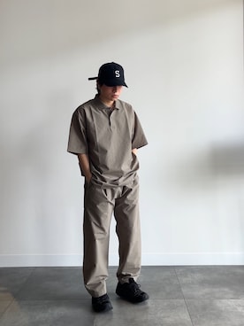 「URBAN RESEARCH Sonny Label（アーバンリサーチサニーレーベル）のリネン混刺繍キャップ（キャップ、ブラック系）」を使った、taiyo☀︎さん（メンズ・162cm）の春コーディネート