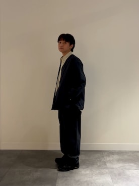 「アイテム（ノーカラージャケット）」を使った、西迫太陽さん（メンズ・162cm）の春コーディネート