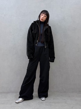 「MURUA（ムルーア）のアイテム（パンツ）」を使った、YURIさん（レディース・162cm）の秋コーディネート