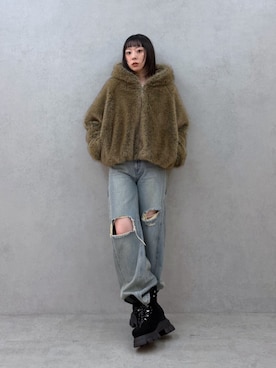 「MURUA（ムルーア）のアイテム（パンツ）」を使った、YURIさん（レディース・162cm）の秋コーディネート