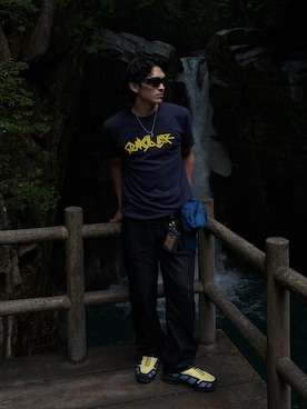 「アイテム（Tシャツ/カットソー）」を使った、ぽんたけさん（メンズ・173cm・10代）の秋コーディネート