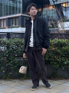 「LACOSTE（ラコステ）のアイテム」を使った、Yamakoooさん（メンズ・174cm）の秋コーディネート