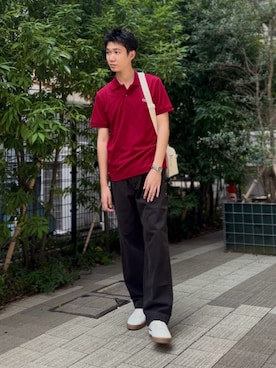 「LACOSTE（ラコステ）のアイテム（ポロシャツ）」を使った、Yamakoooさん（メンズ・174cm）の夏コーディネート