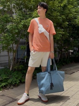 「LACOSTE（ラコステ）のアイテム」を使った、Yamakoooさん（メンズ・174cm）の夏コーディネート
