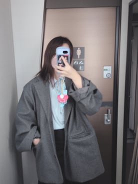 「アイテム（ポロシャツ）」を使った、Saekoさん（レディース・161cm）の秋コーディネート