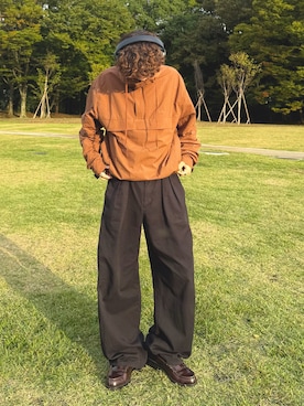 「アイテム（スラックス）」を使った、りゅうせいさん（メンズ・163cm）の秋コーディネート