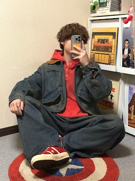 「CONVERSE（コンバース）のアイテム」を使った、りゅうせいさん（メンズ・163cm）の春コーディネート