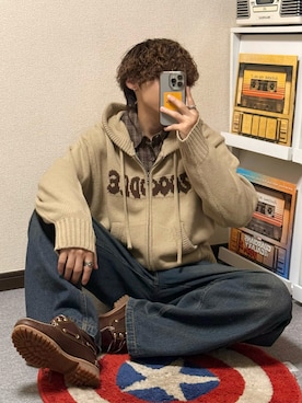 「Zooodle（ズードル）のアイテム（シャツ/ブラウス）」を使った、りゅうせいさん（メンズ・163cm）の秋コーディネート