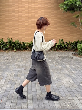「Zooodle（ズードル）のCord flap denim shorts - コーデュロイフラップデニムショーツ-（デニムパンツ、ブラック系）」を使った、りゅうせいさん（メンズ・163cm）の夏コーディネート