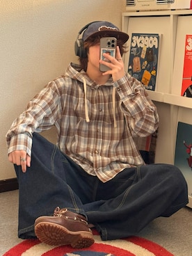 「Zooodle（ズードル）のLogo Patch Cap - ロゴワッペンキャップ -（キャップ、ブルー系）」を使った、りゅうせいさん（メンズ・163cm）の春コーディネート