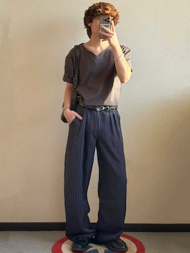「TORY LEATHER（トリーレザー）のアイテム」を使った、りゅうせいさん（メンズ・163cm）の夏コーディネート